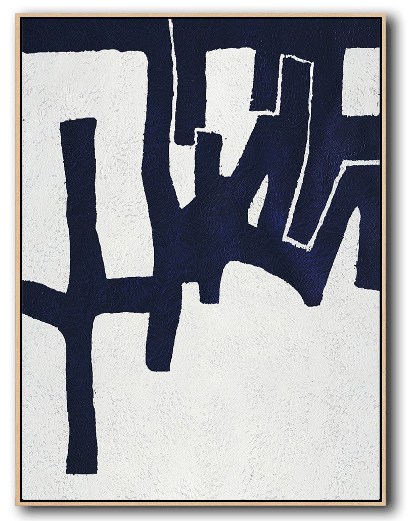 Extra Large Abstract Painting On Canvas,Navy Blue Abstract Painting Online,Huge Abstract Canvas Art